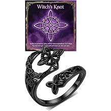 Vintage Celtic Knot Ring for Women, Boho Witches Protection Knot Timeless Symbolism Rings Adjustable Silver Thumb Stackable Jewelry Gifts