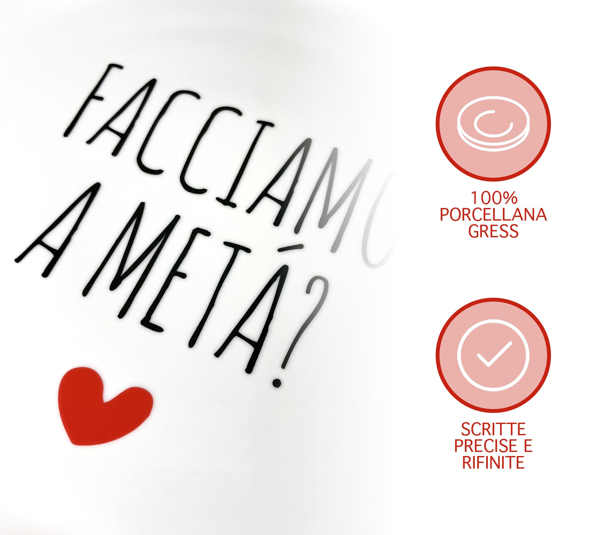 IlGruppone Set Di 6 Pezzi Piatti Per Pizza Grandi In Porcellana Piatto Cucina Pizze Piatti Piani Xxl Decorati Con Scritte - Diametro 31cm