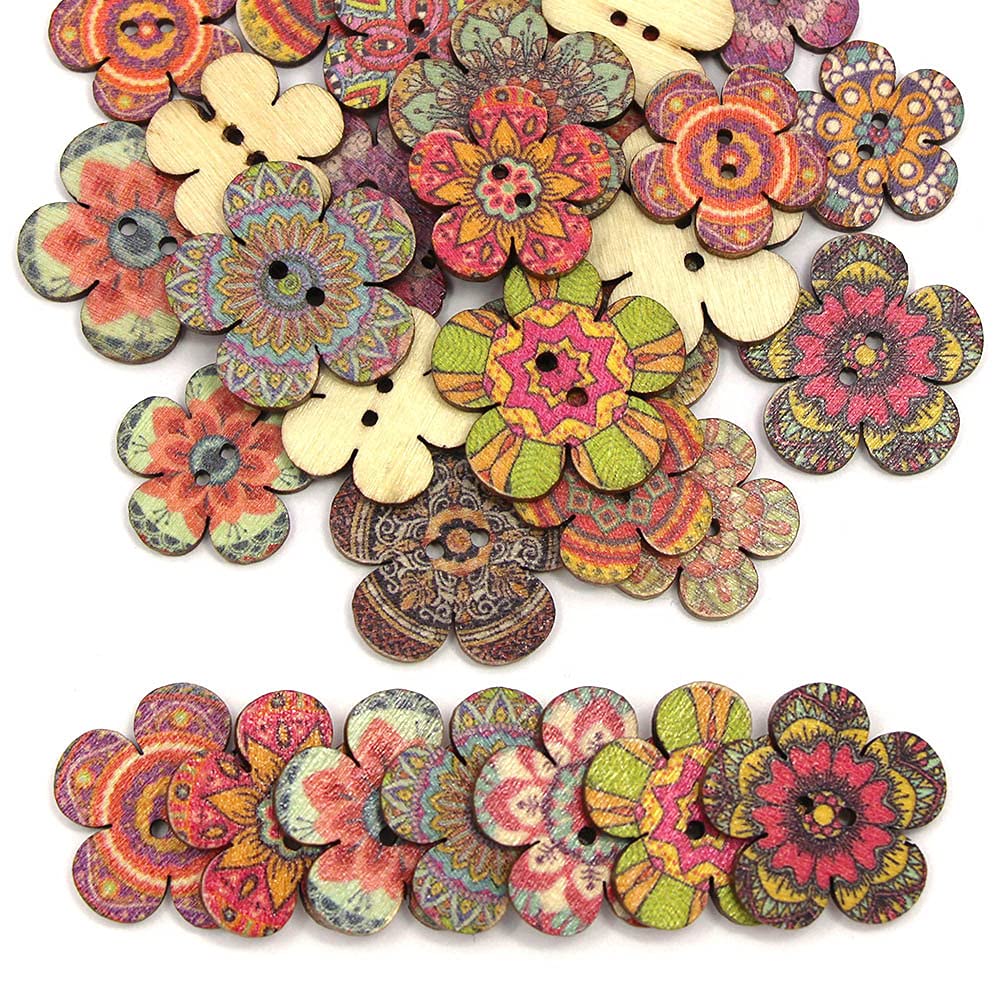 18 Bottoni Floreali Fai Da Te 14 Mm – Assortiti Rosa, Bianco, Rosso, Per Cucito, Maglia E Decorazioni - 4