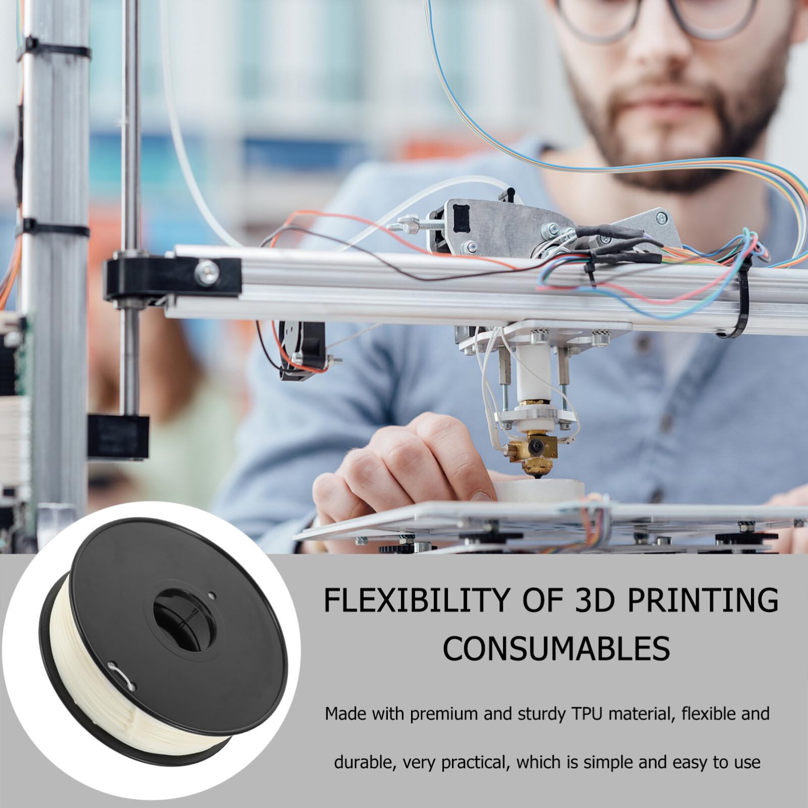 SOLUSTRE Materiały Asa Do Drukowania Anty-uv Produkty Zewnętrzne Materiały Eksploatacyjne Do Drukarek 3d Anty-uv Materiały Asa Do Drukowania 3d (białe) Akcesoria Do Drukarek Drukarka Biały