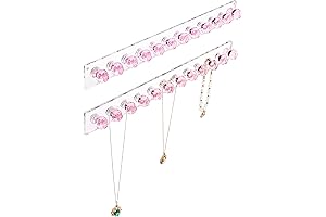 Heesch Necklace Holder Pink: Wall-Mounted Acrylic Jewelry Organizer