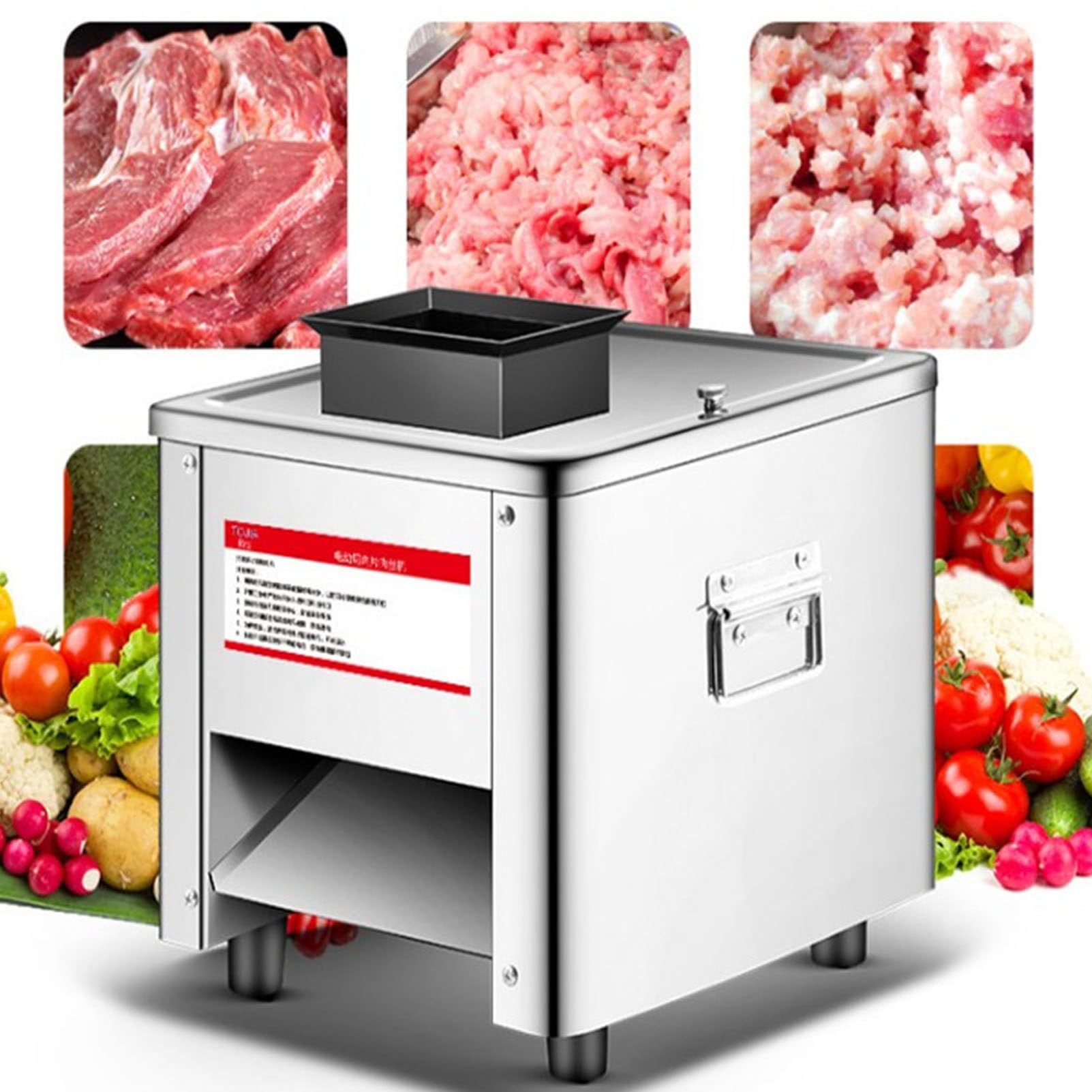 HTTGDGDH Meat Cutters Machine, 850W Home And Commercial Electric Stainless Steel Chicken Fish Beef Meat Vegetable Slicer With A 2.5-21Mm Blade,15Mm,21mm