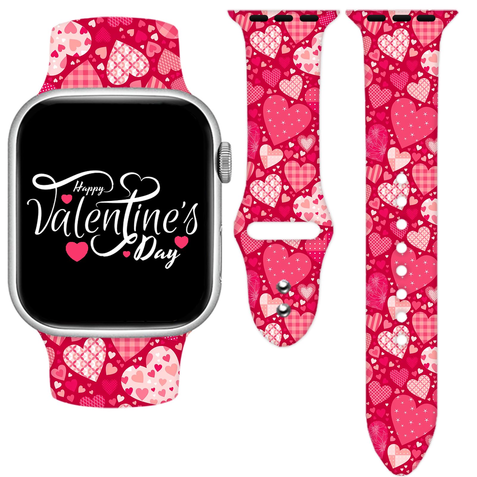 Cyntan Holidays Watch Band Compatible with Apple Watch 38mm 40mm 41mm 42mm 44mm 45mm 49mm for Women Men,Soft Silicone Replacement Sport Accessories