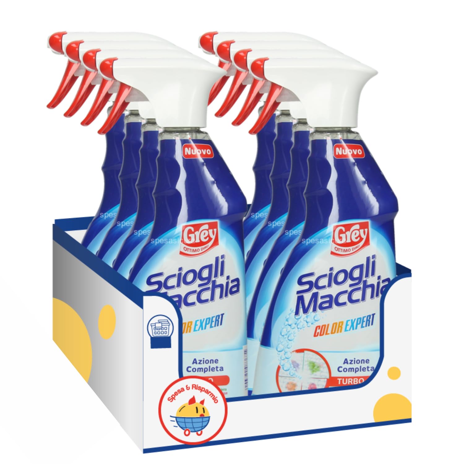 Spray Sciogli Macchia Pre-Trattante per Bianchi e Colorati – 500 ml – Variazioni 4/8/12 Pezzi (8, Pezzi)