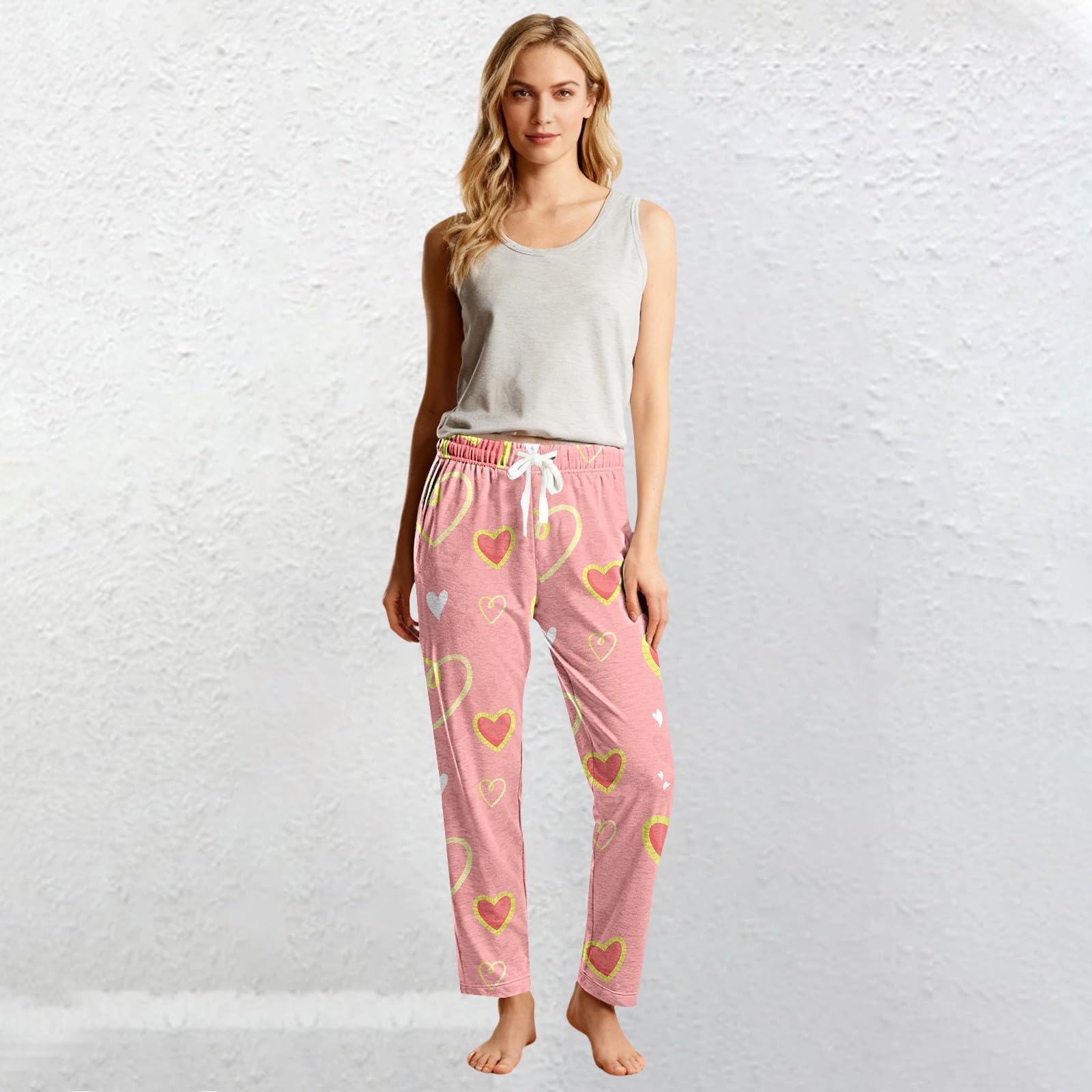 Pijama para hombre con cintura elástica, abrigo para hombre (rosa, XL)