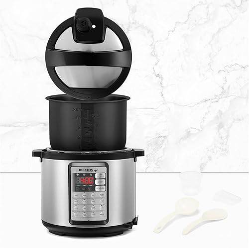 Miniatura 4 de Holstein Housewares Olla multicocina digital de 6.3 cuartos de galón con funciones 7 en 1, acero inoxidablenegro
