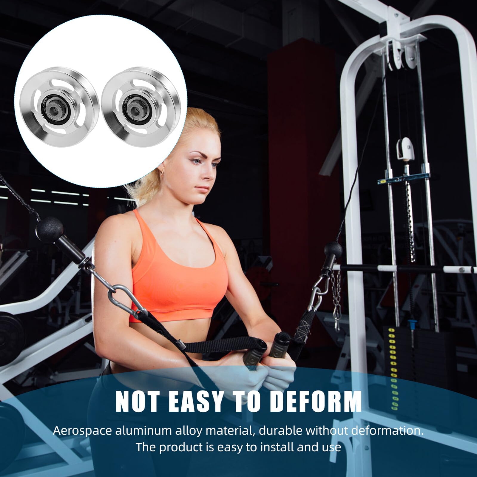 2 Pezzi Pulegge in Alluminio per Fitness Ruote Puleggia Resistenti all Usura per Cavo Palestra Accessori Sostituibili per Attrezzature Palestra Superficie Liscia e Durevole per