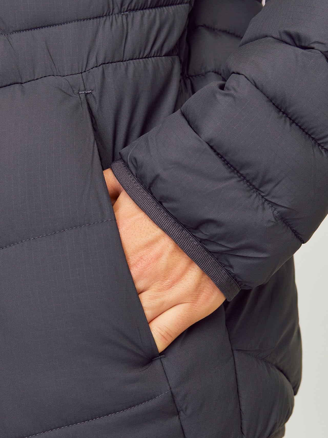 JACK & JONES Męska kurtka pikowana, asfaltowy, XL