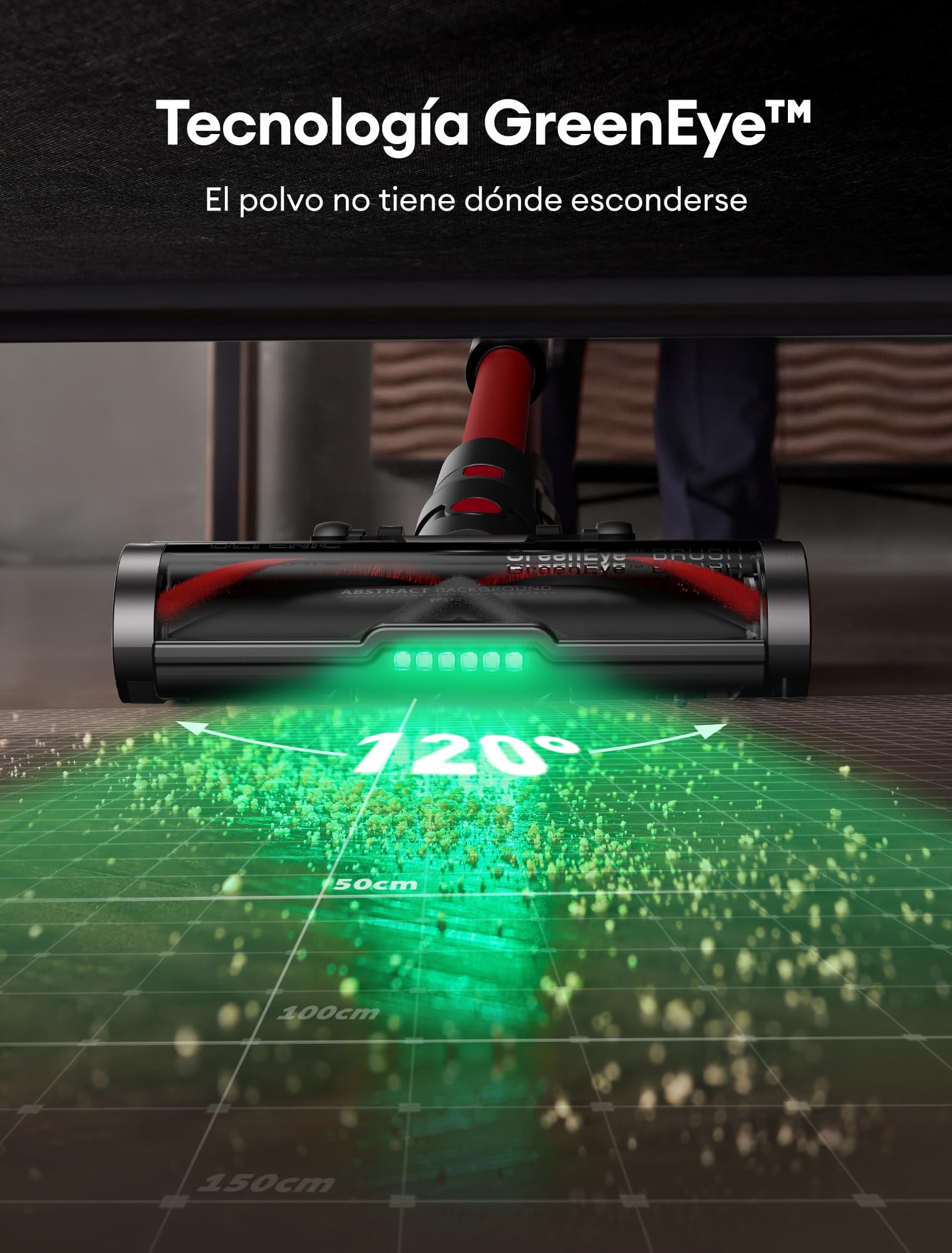 Ultenic Aspiradora sin Cable 55Kpa/60Min, Pantalla LED Muestra Batería Restante en Minutos, Escoba Aspiradora Antienredo con Tubo Articulado, Limpia el Fondo de los Muebles sin Agacharse