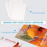 Paint Set, 49-Piece Watercolor Painting Kit with Wooden Tabletop Easel, Includes Watercolor Paints, Brushes, Palette, Canvas Panels and Painting Pads, for Beginners Professionals Hobbyists