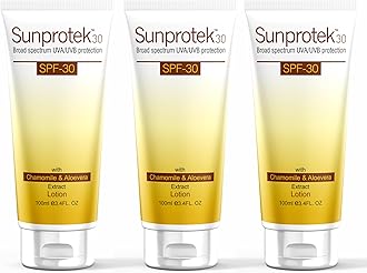 SALVESunprotek Broad Spectrum Sunscreen with SPF 30+ Body & Face Lotion Protects from Harmful UVA/UVB Sun Rays - 100ml (Pack of 3)