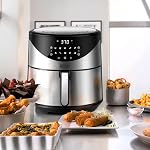 Ultima Cosa Air Fryer, 8.5QT Exempt d'huile XL Électrique à chaud Air Four à friteuses, programmable 9-in-1 Cuisinière avec préchauffage & Séchage & Gardez chaud, écran tactile numérique équipé et panier antiadhésif, manuel anglais et français, 1700W