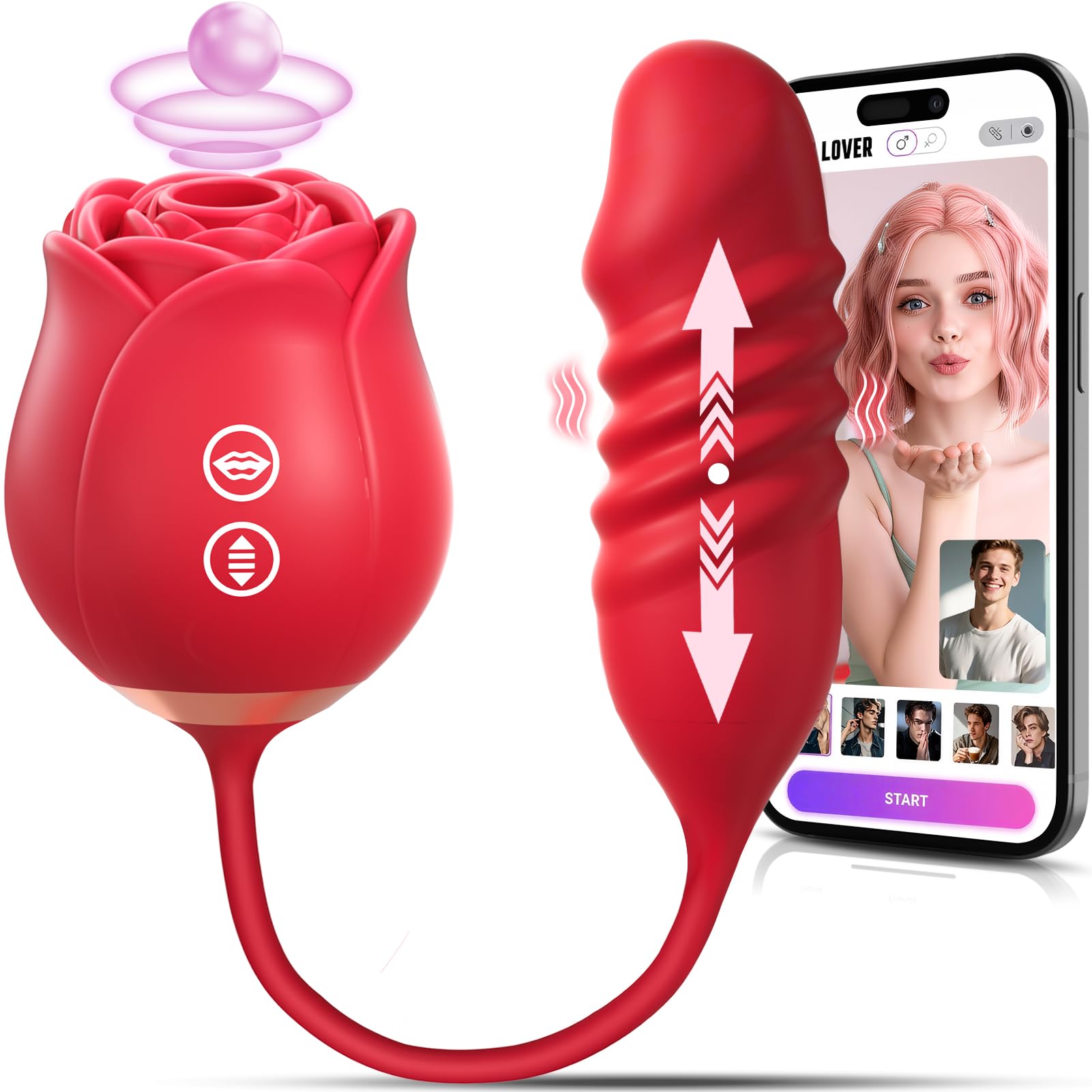 Lolitree Strong Sucking Vibrator Sex Toys for Women, AI Sync Couple Sex Toy