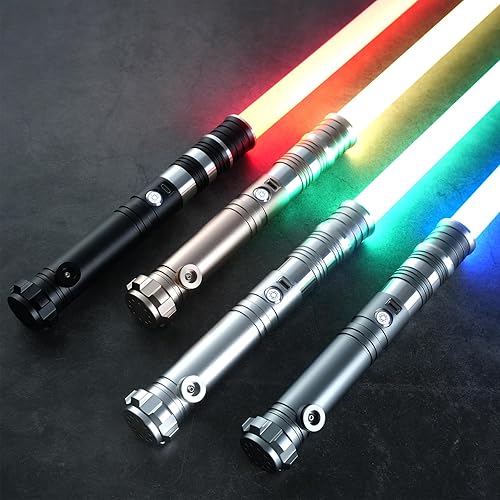 Miniatura 5 de CUSTOM SABER Sable de luz RGB de 12 colores cambiantes, 4 fuentes de sonidoempuñadura de metal, sable de luz de regalo de juguete LED para adultos,