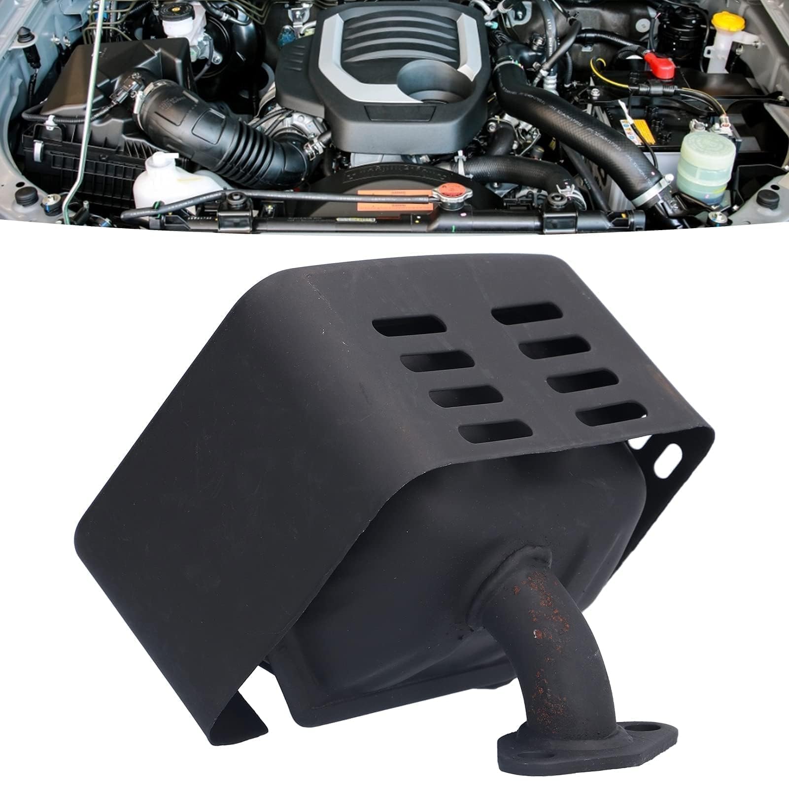 Agatige GX160 Kit de Silencieux Échappement, Le Noir Ensemble d'accessoires de Silencieux en métal pour Groupe électrogène de Pompe à Eau de générateur de Moteur à Essence avec rondelle