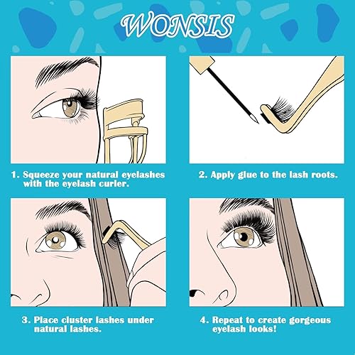 Miniatura 4 de WONSIS Extensiones de pestañas, extensiones de pestañas para bricolaje, 120 mini racimos ligeros individuales, volumen suave, reutilizable, aspecto