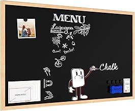 ALLboards Magnetic Chalk Board with Natural Wood Frame 80 x 50 cm