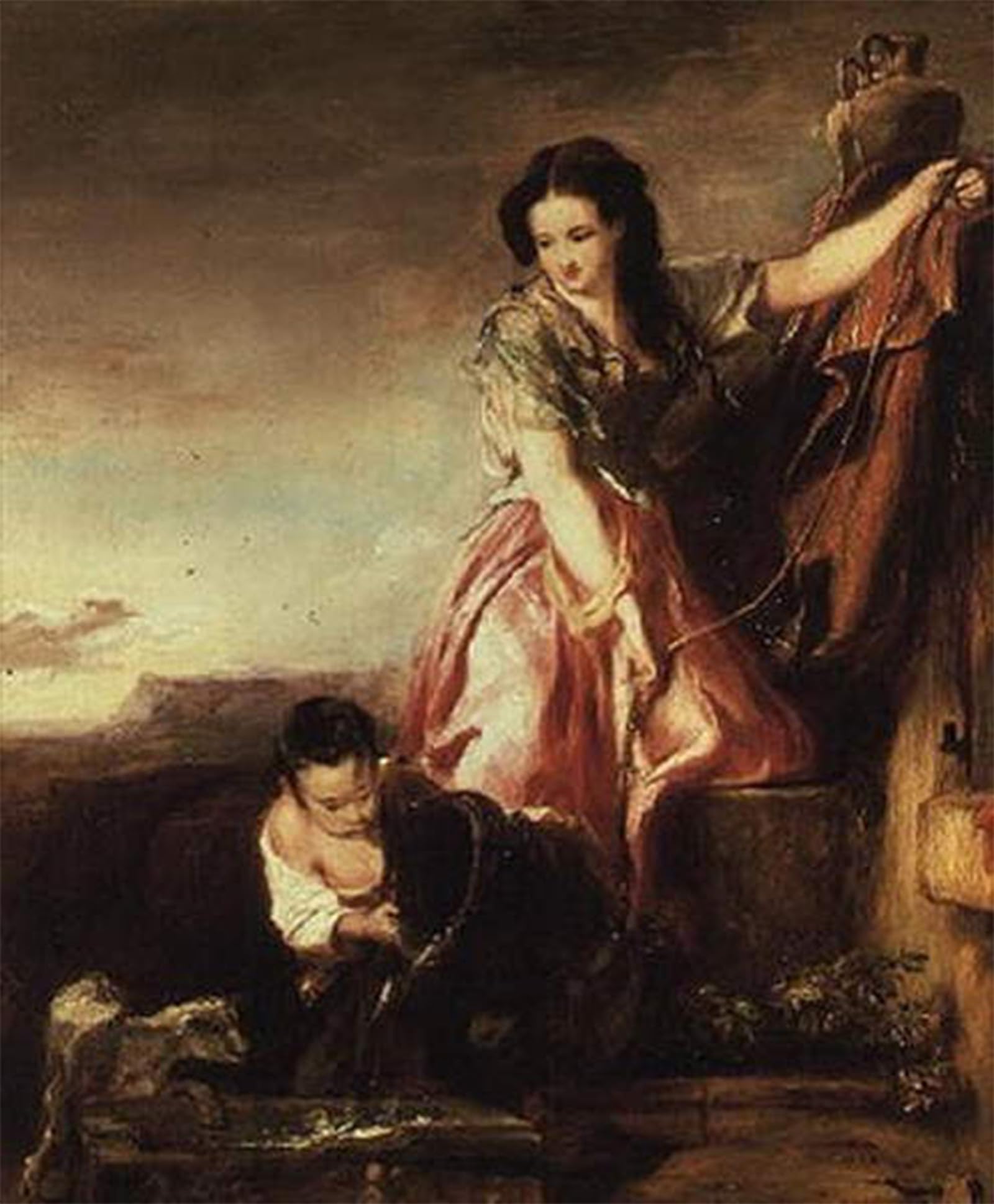 ARTXLXXBN Famous Prints Artwork Pictures Poster Painting Art Sancho Panza in the Days of His Youth by David Wilkie Artwork Landscape Pictures for Home Decor 60x90cm