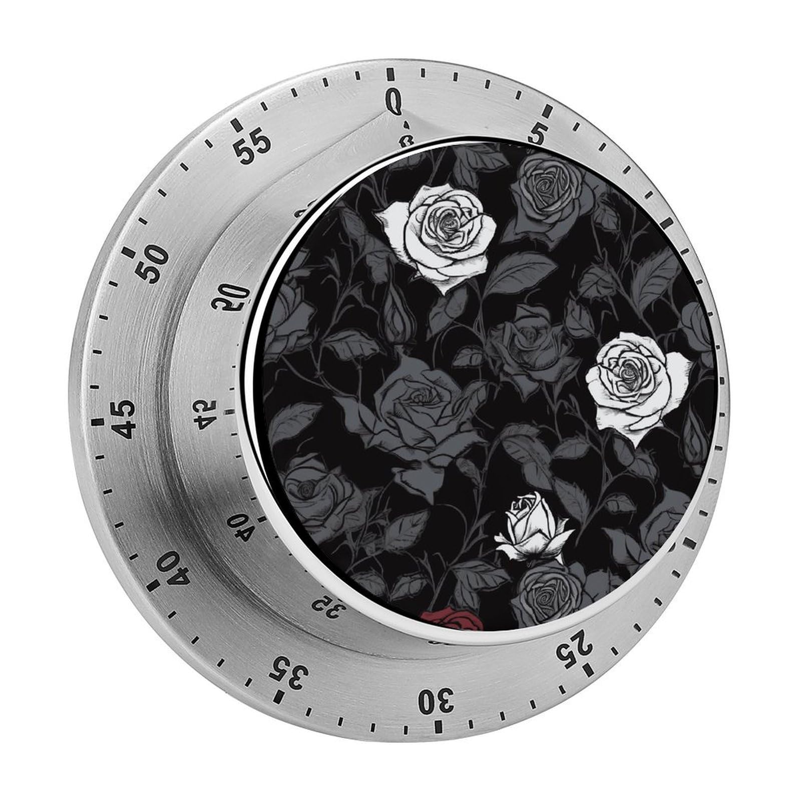 Rose Gothic Timer with Loud Alarm Precision 60 Minute Wind Up Timer Portable Manual Countdown Timers Exquisite Stainless Magnetic Kitchen Timers for Cooking Chef Clock
