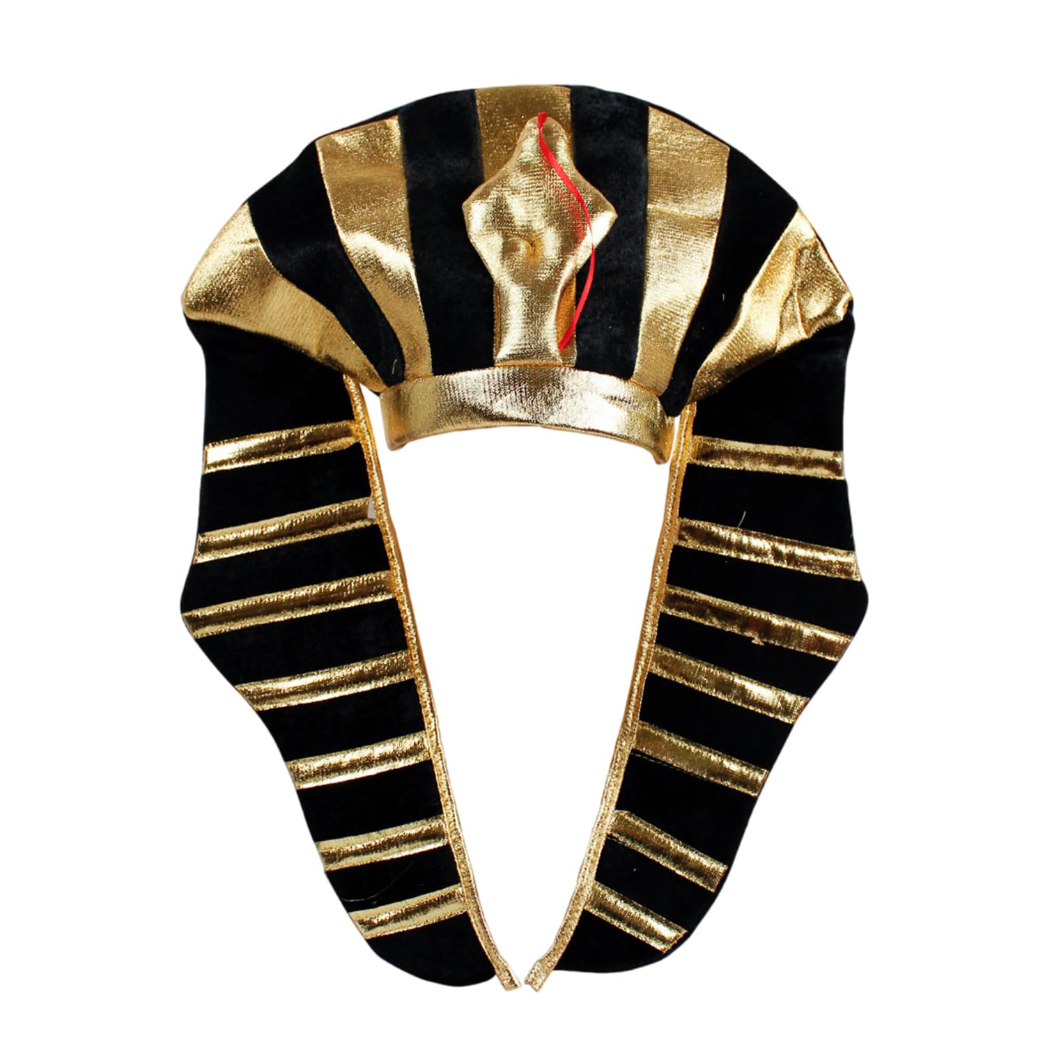 JNAWA Pharaoh Hat Headpiece Black and Gold Egyptian Costume Accessory Halloween Dress Up Themed Party Supply Ancient Fantasy Photo Prop