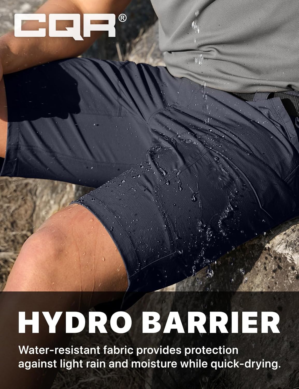 CQR Men's Quick Dry Stretch Hiking Cargo Shorts, Lightweight Water Resistant Tactical Casual, Golf & Outdoor with Pockets - Image 8