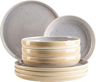 MÄSER, Serie Candy - Vajilla para 4 personas, diseño redondo, color pastel, fabricado en Portugal, gres, lila