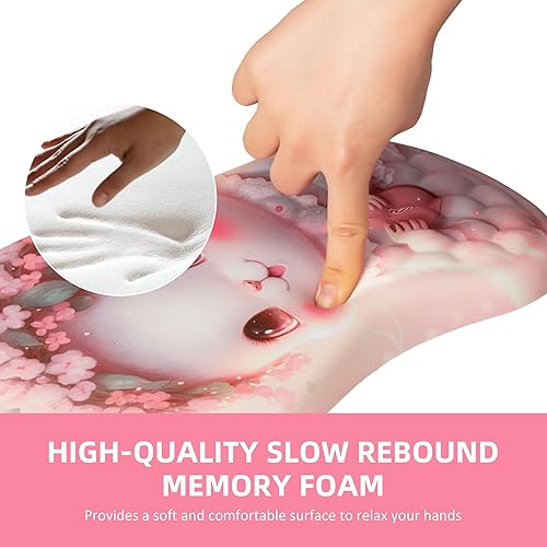 Miniatura 10 de Kasapti Alfombrilla de mouse ergonómica con soporte para muñeca, bonita y curativa y clásica con reposamuñecas para túnel carpiano, reposamuñecas de