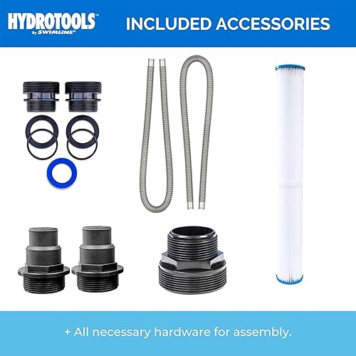 Miniatura 8 de HYDROTOOLS Bombas de filtro de arena y cartucho para piscinas sobre el suelo  Sistemas de limpieza de 12-16 pulgadas y 8-40 SF  Opciones de bomba de