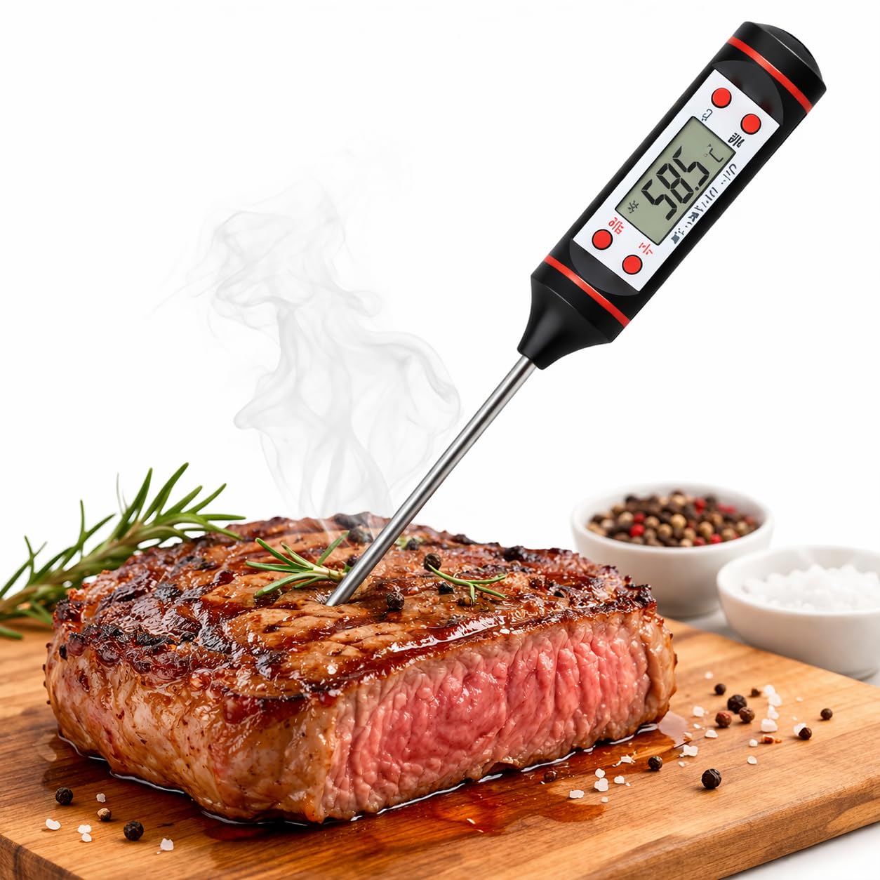 Termômetro Culinário Digital Inox com Display LCD | Leitura Rápida 1s | -50°C a 300°C | À