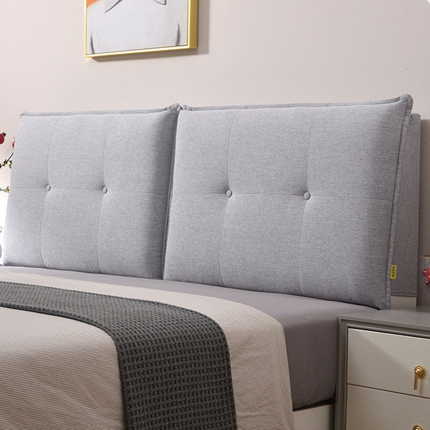 Copritestiera Letto Cuscino per Testiera Cuscini da Lettura in Velluto A Coste Matrimoniale/Singolo Copertura Testata Letto Imbottita Morbida E Soffice Supporto Protezione Fodere,B,135 * 60 * 10cm