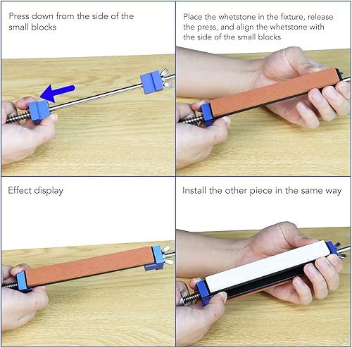 Miniatura 4 de Sistema de afilador de cuchillos de cocina con 6 piedras de afilar, diseño de giro de 360, ángulo fijo de acero inoxidable, uso doméstico, chef