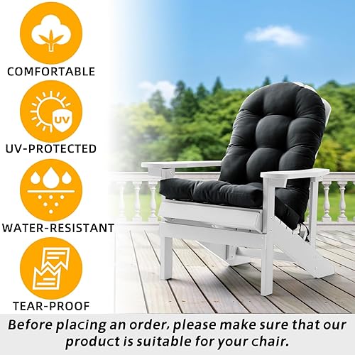 Miniatura 6 de Adirondack & - Cojín para silla mecedora, cojines de respaldo alto para patio, almohada impermeable y sólida, almohadillas para interiores y