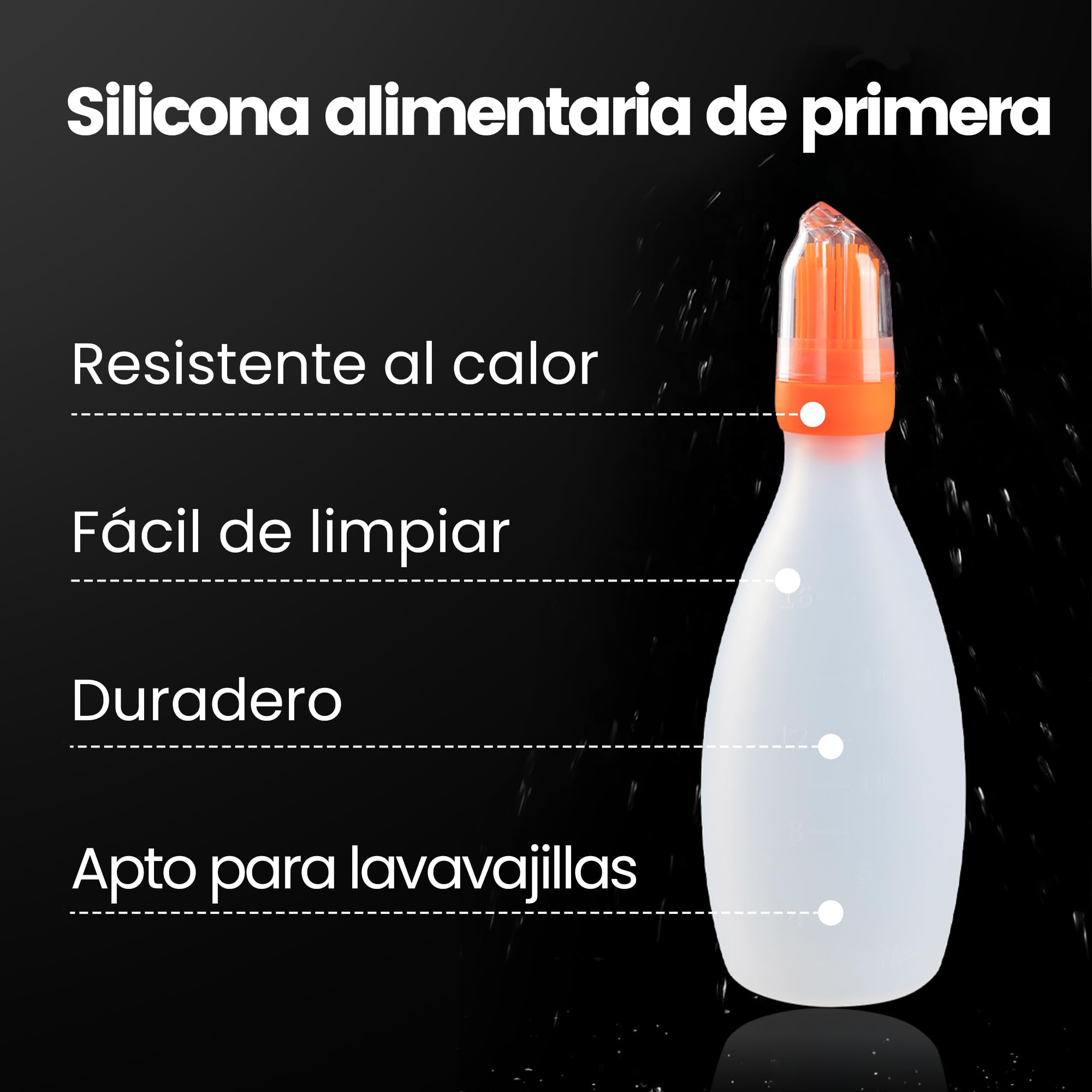 Cepillo de silicona con dispensador [Solución 2 en 1] | Cepillo para parrilla/Cepillo para hornear para un recubrimiento rápido y sin esfuerzo | Cepillo para barbacoa 100% libre de BPA y resistentea