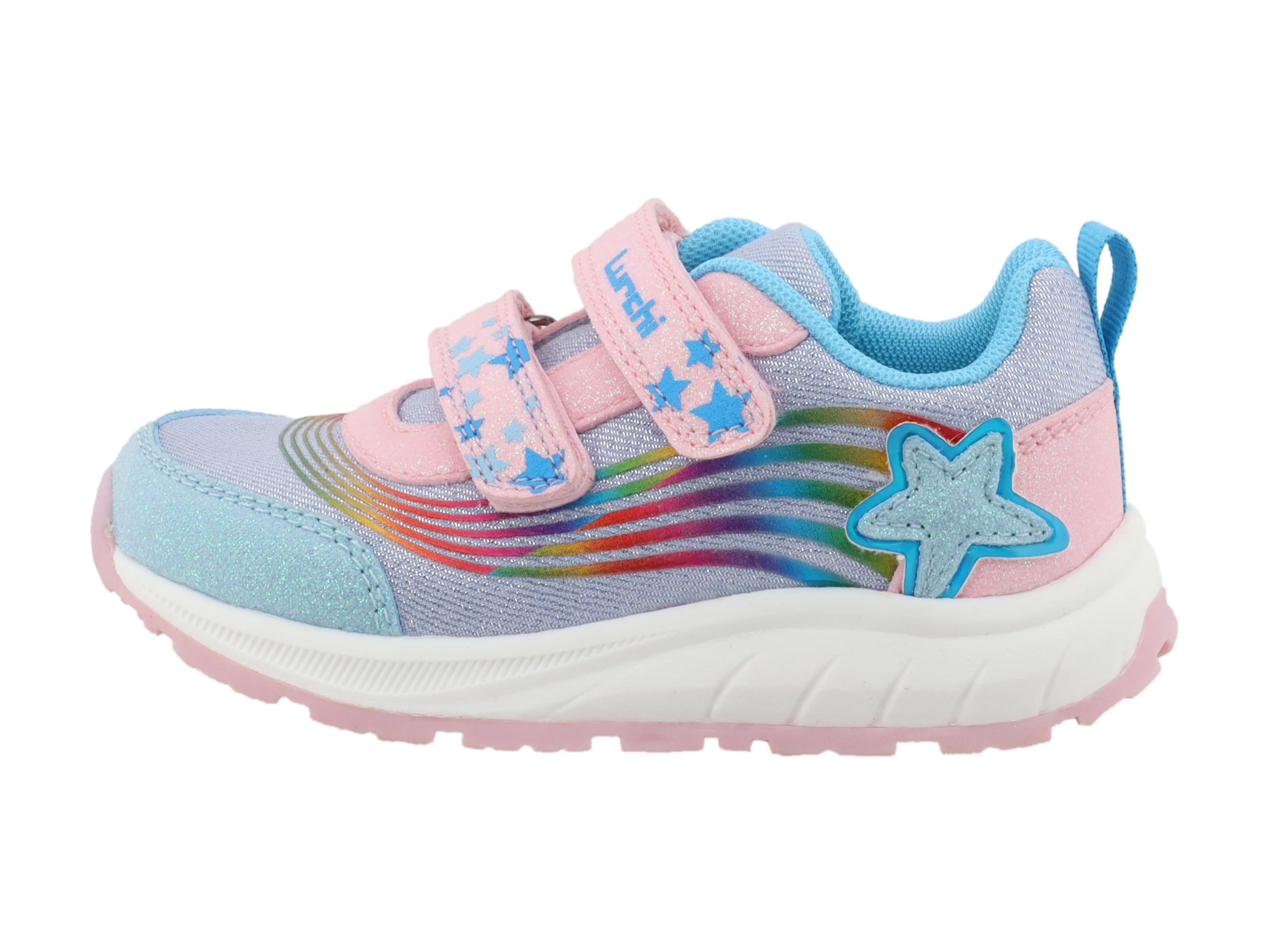 Lurchi Boy's Girl's 95L0083001 Sneaker, LtBlue-Rose Glitter, 6 UK Child