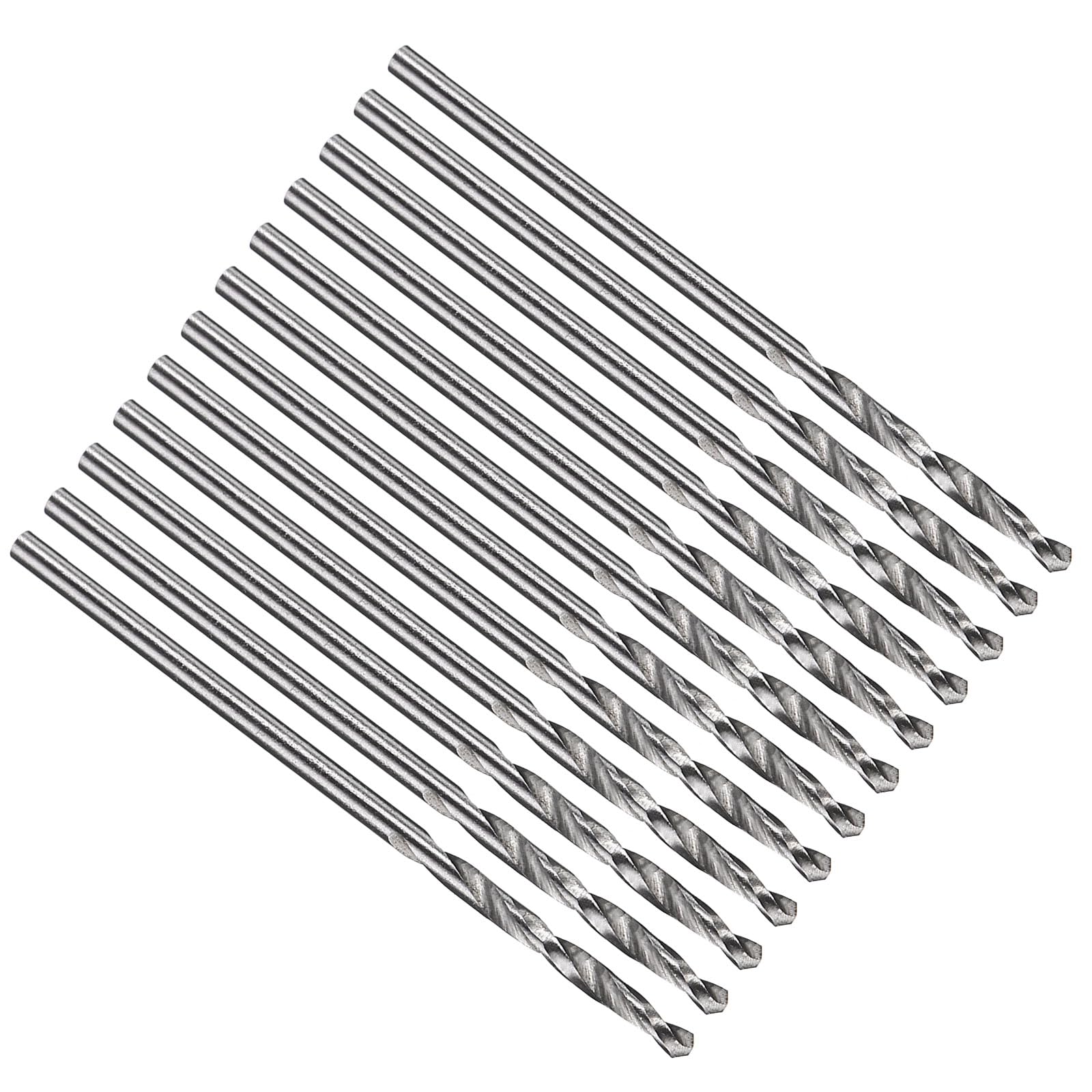 PATIKIL 1mm Drill Bit #59, Micro Jobber Straight Shank M2 High-Speed Steel 118° Point Tip Uncoated Bright for Stainless Steel Hard Metal - 12 Pack