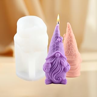 Faceless Santa Claus Candle Molds Gnome Silicone Molds Christmas Dwarf Mold Christmas Resin Casting Mold for Candle Home Decorate Candle Making Wax Candles Resin Clay Craft