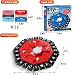Resflycheng Word Game Family Board Game with Digital Display Timer and 2 Categories Modes Fun 24-Letter Fast-Paced Game for Learning Party Interactive (Red)