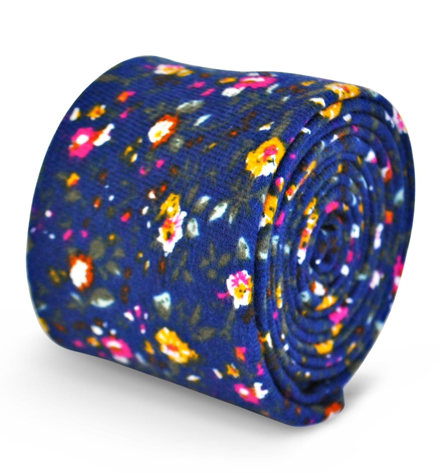 Frederick Thomas Designer Linen Funky Tie for Men - Blue - Floral / Flower