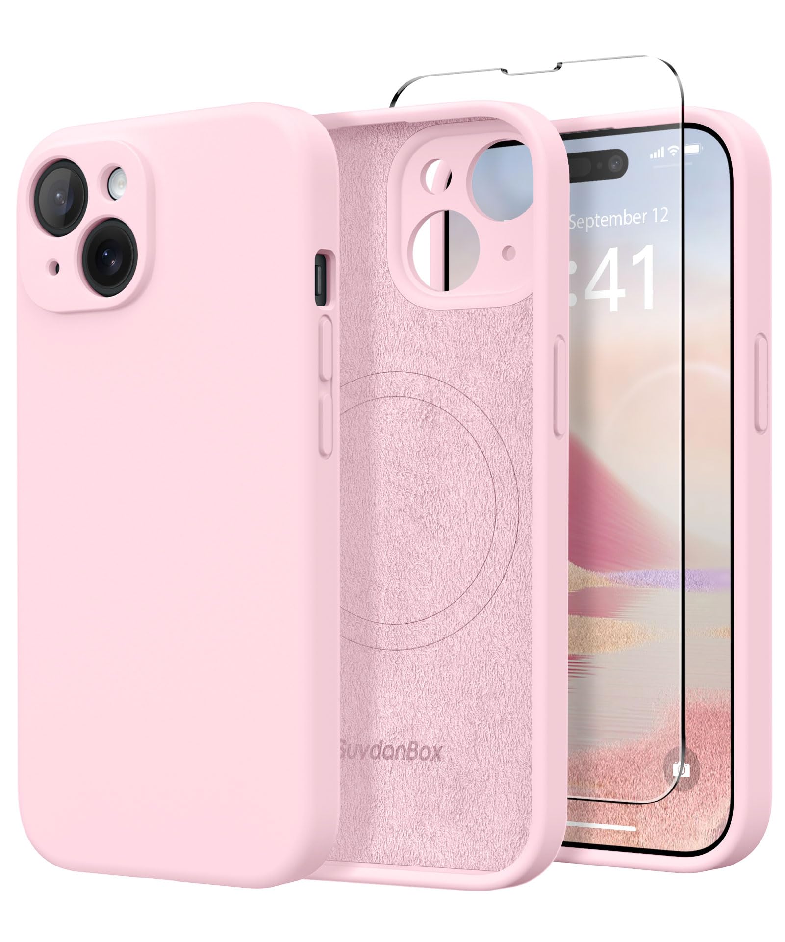 Magnetic for iPhone 13 Case Silicone Chalk Pink
