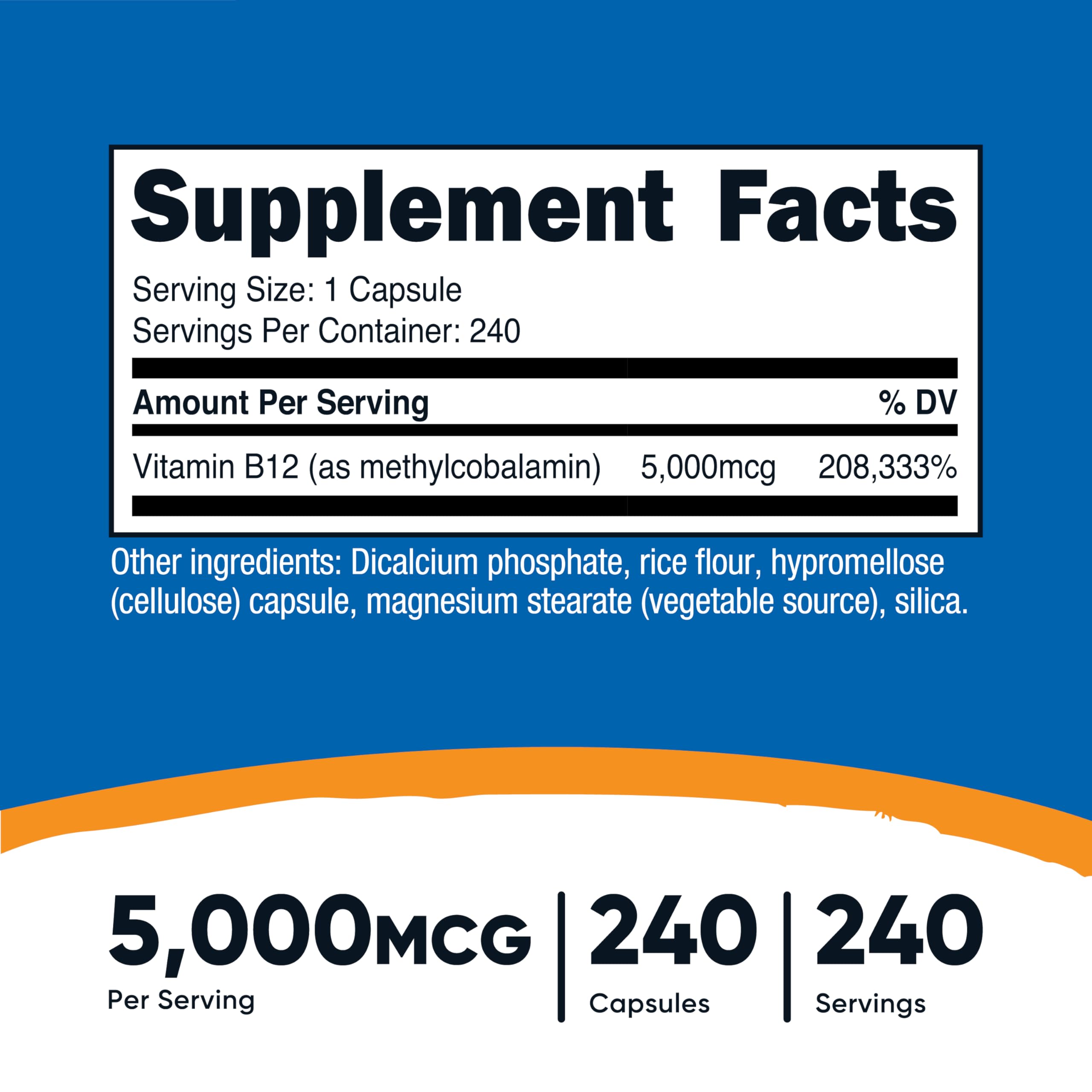 メチルコバラミン 5000mcg ビタミンB-12 未完封120カプセル　2本 ビタミン b12 ニュートリコスト Amazon.com: Nutricost Vitamin B12 (Methylcobalamin) 5000mcg, 240