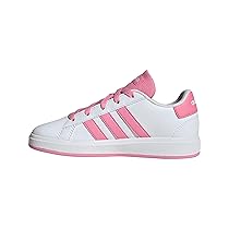 adidas Grand Court Lifestyle Tennis Lace-up Shoes, Scarpe Unisex – Adulto, Ftwr Bianco Bliss Rosa Nucleo Nero, 38.5 EU