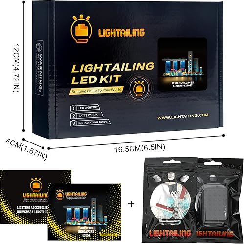 Miniatura 6 de LIGHTAILING Luz LED para Lego 21057 Arquitectura Singapur Bloques de Construcción Modelo - No Incluido El Conjunto De Modelo