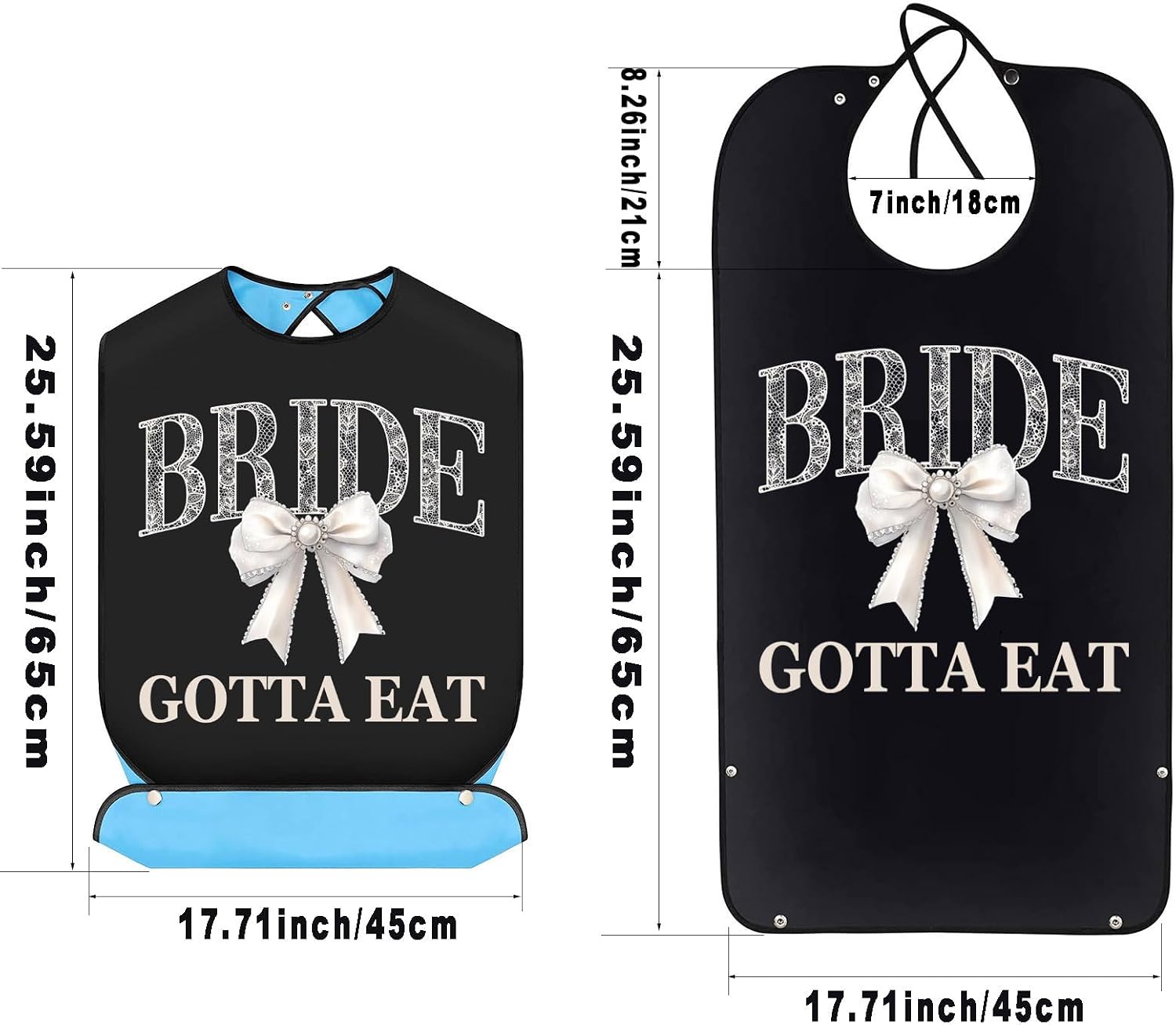 BWWKTOP Bride's Gotta Eat Bibs With Crumb Catcher Clothing Protectors Bridal Shower Gag Gifts Adult Bibs For Wedding Party