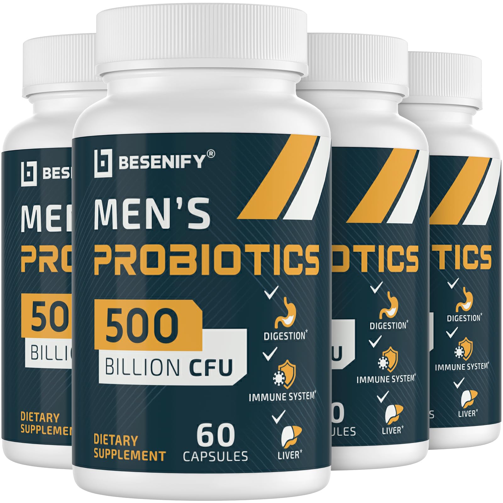 Ultimate Value Probiotics for Men: 240 Capsules, 500 Billion CFUs, Long-Term Gut & Immune Support