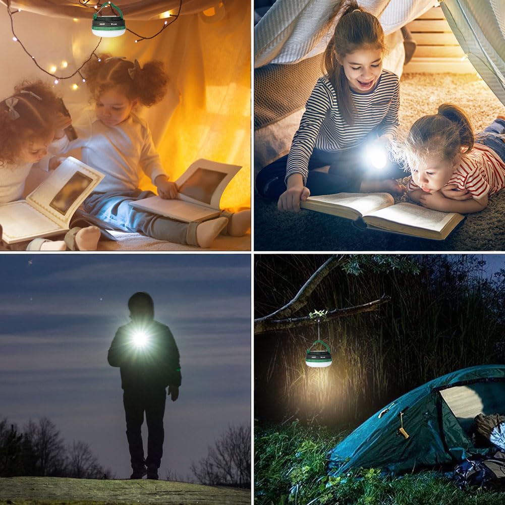 Flintronic Luz de Camping Portátil 5 Modos IP43 Resistente Al Agua con Gancho