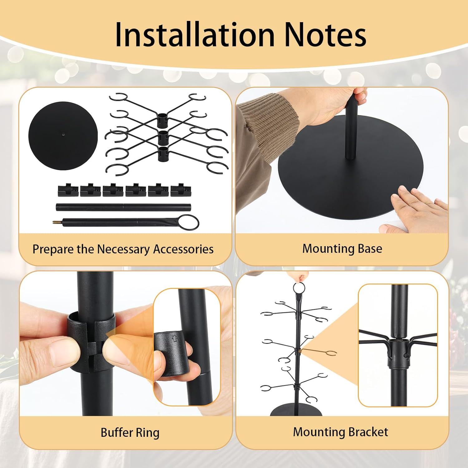 Cocktail Tree Stand, Graduation Tree Drink Holder, 3 Tier - 12 Holders for Champagne, Martini, Margarita Cups Holder, Perfect for Bridal Showers, Birthday, Housewarmings, and Bachelorette Parties