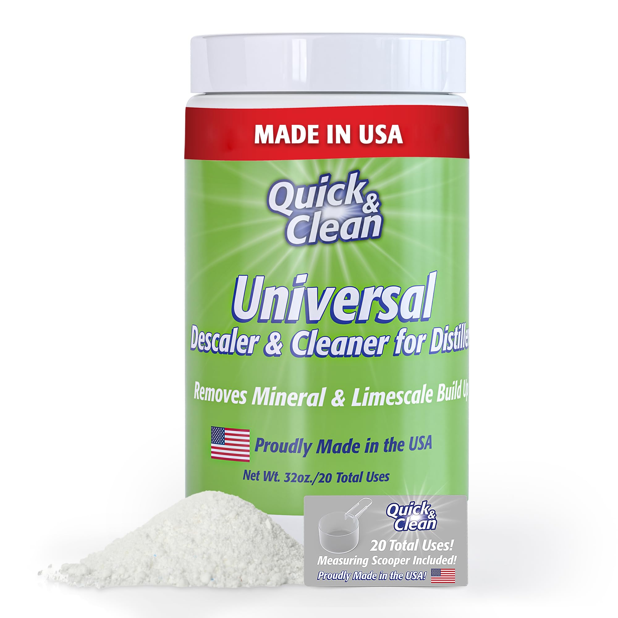 Quick & Clean Universal Descaler - 2lbs - Made in the USA - Granule Descaling Powder for Distilling Machines & More - Removes Mineral & Limescale Build Up