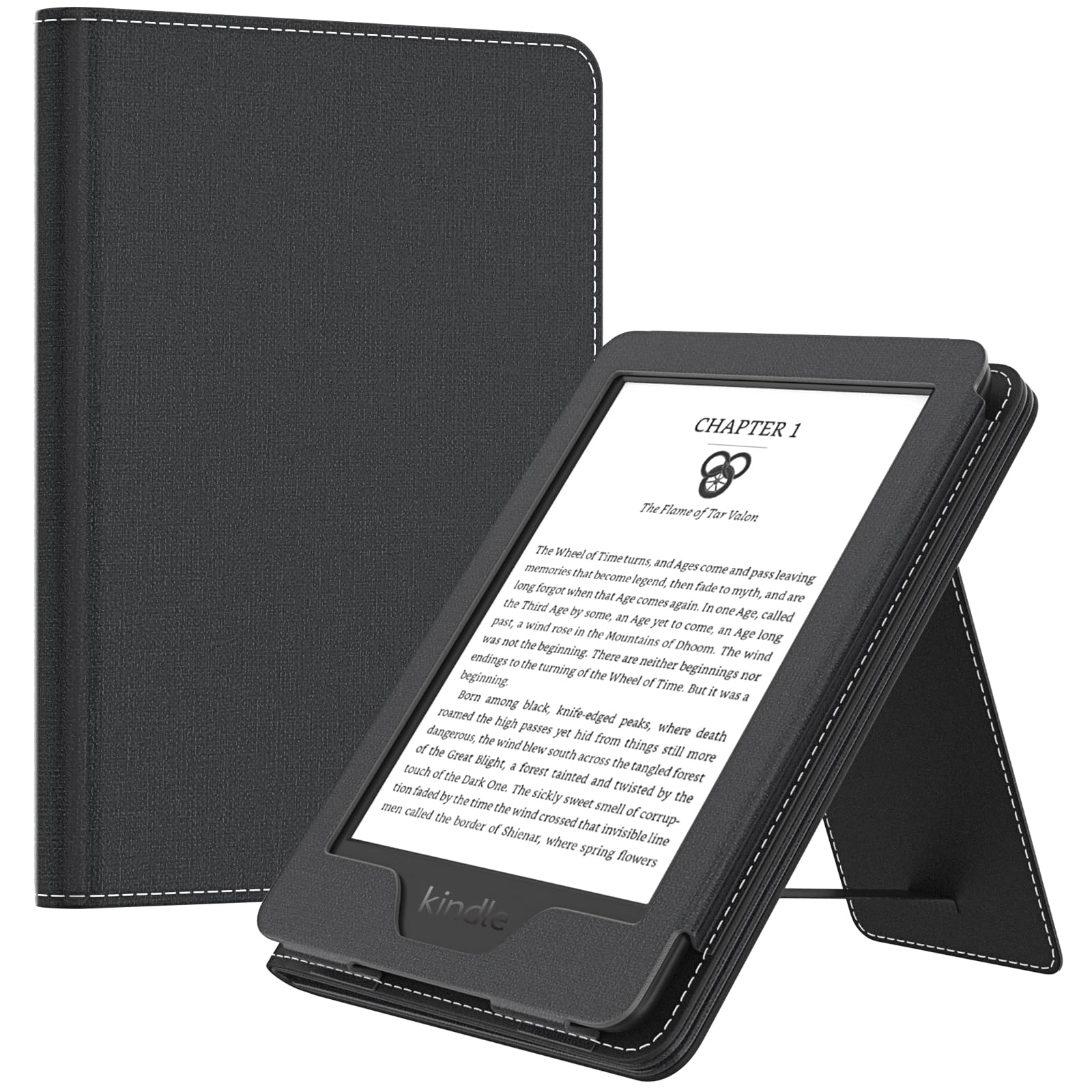 MoKo Case for All-New 6" Kindle(11th Generation, 2024/2022 Release)/(10th/8th Gen, 2019/2016), Ultra Lightweight PU Shell Cover with Auto Wake/Sleep for Kindle 2024, Denim Black