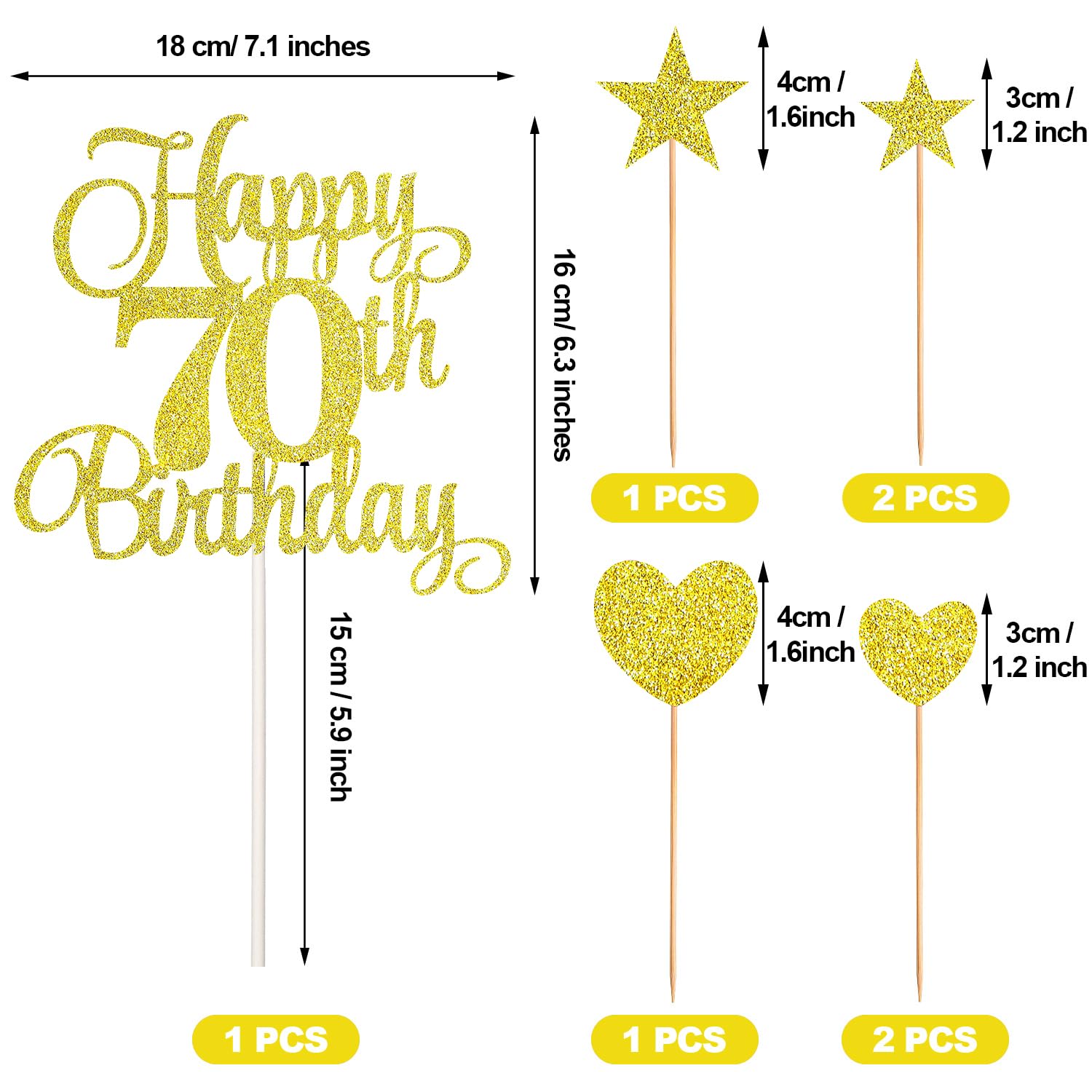 AOOLADA 70th Birthday Candles - Rose Gold Number 70 Cake Candles With Crowns, Milestone Celebration - View #9