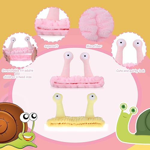 Miniatura 3 de 2 diademas de lavado facial con palmera y caracol, bandas para el cabello de spa, diademas de maquillaje para mujeres, de dibujos animados, de forro